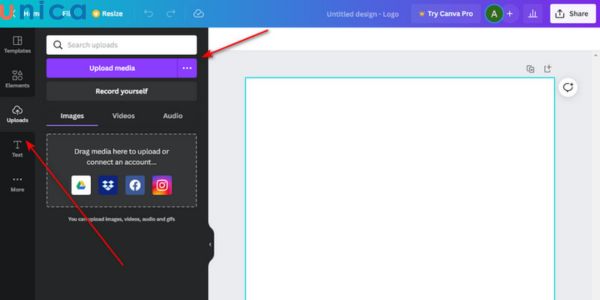 Chuẩn bị hình ảnh rồi tải hình ảnh lên Canva để thiết kế