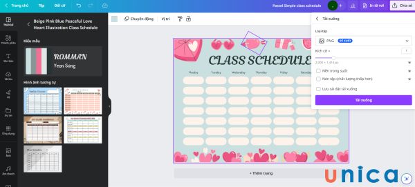 Tải và in thời khóa biểu