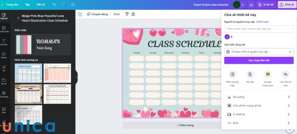 Chia sẻ thời khóa biểu cho người khác