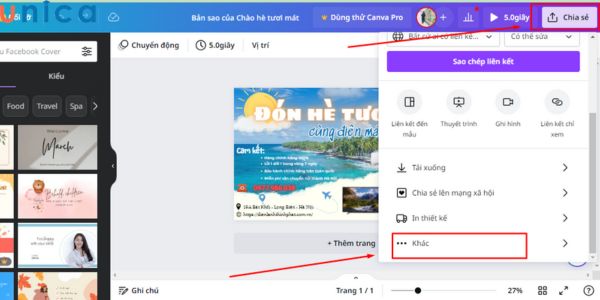 Chọn phương thức chia sẻ và quyền truy cập