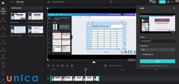 Xuất bản video đã được tách phông xanh
