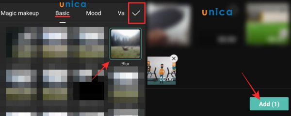 Hiệu ứng ánh sáng và mờ trong capcut