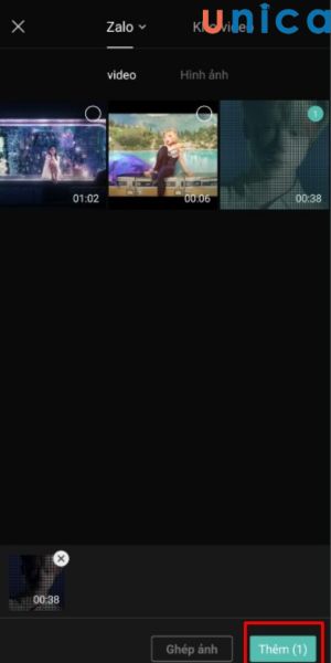 Chọn video có trong máy mà bạn muốn chèn lên Capcut