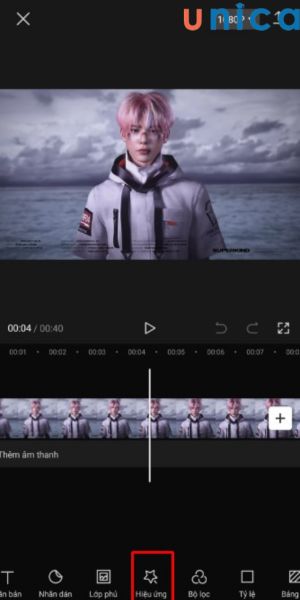 Chọn hiệu ứng phù hợp với video của mình