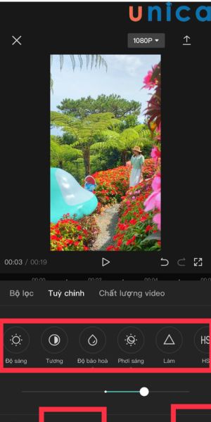 Tuỳ chỉnh hiệu ứng làm đẹp và tăng cường màu sắc cho video