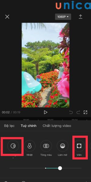 Tuỳ chỉnh hiệu ứng đổ bóng và khung viền cho video