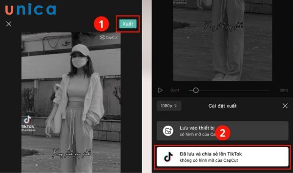 Tải video từ CapCut không chứa logo thông qua TikTok