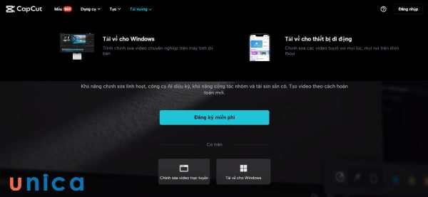 Nhấn chọn mục “Tải xuống”, chọn Tải về cho windows