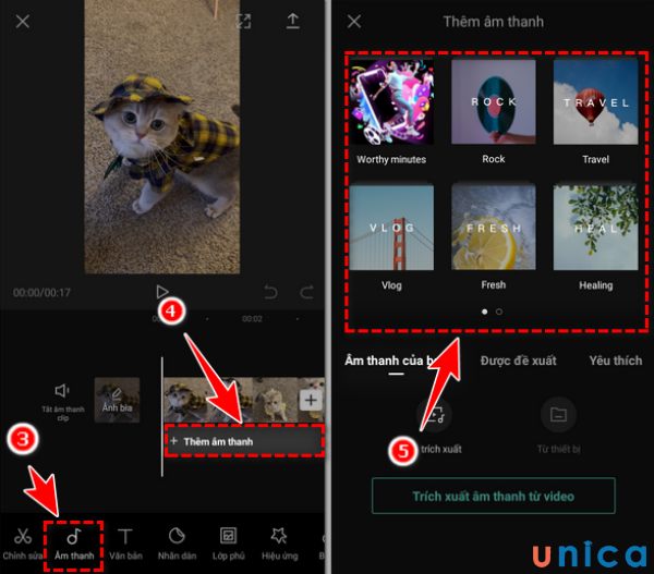Chọn vào mục Âm thanh