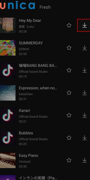 Tải xuống bài hát mà bạn lựa chọn áp dụng cho video