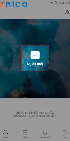 Chọn dự án mới để thêm video lên Capcut