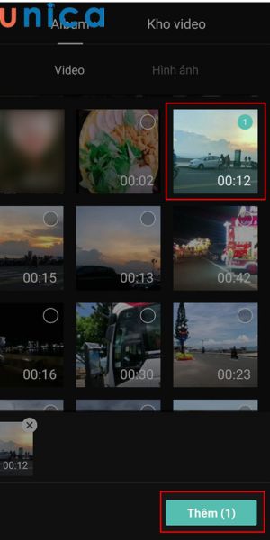 Chọn video muốn ghép nhạc từ Youtube