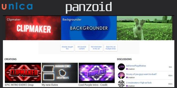 Ở Panzoid bạn sẽ tìm được tính năng tạo hình ảnh 3D và thay đổi ảnh nền video tùy ý