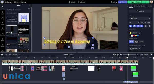 Kapwing là website ghép nhạc vào video