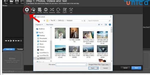 Thêm ảnh vào timeline hoặc storyboard của video