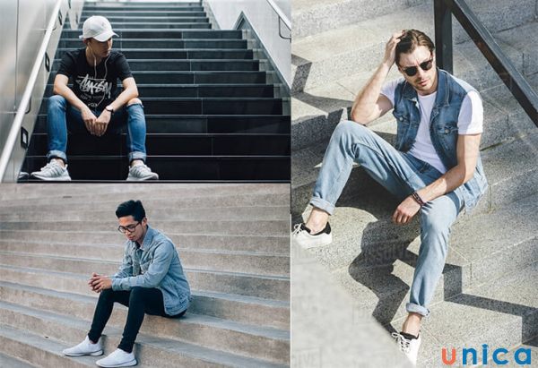 Cách chụp ảnh đẹp cho nam với dáng ngồi ở bậc thang