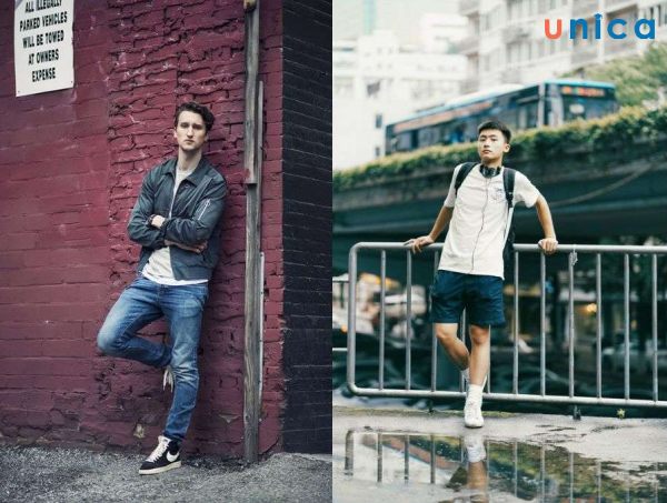 Kiểu dáng chụp ảnh đẹp cho nam với tư thế đứng một chân