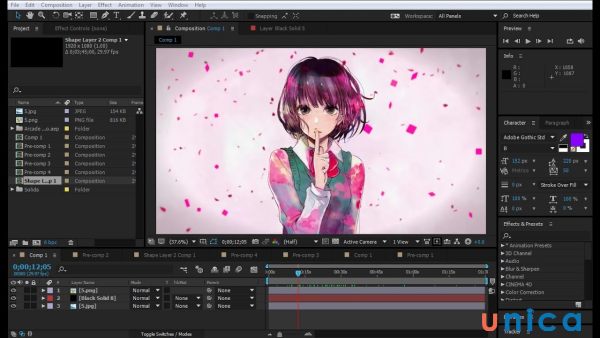 Hiệu ứng video cartoon trong After Effects CC