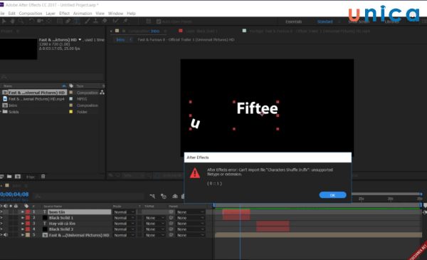 Tạo text trên After Effects