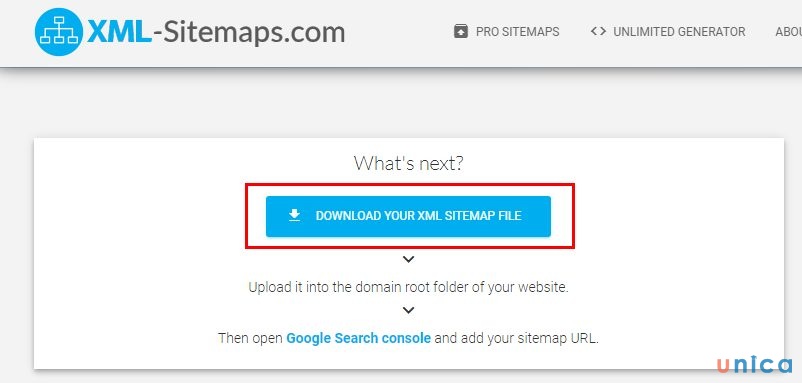Bước 4: Tải Sitemap về