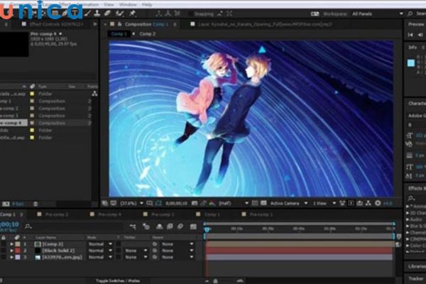 Adobe After Effects hỗ trợ người dùng làm phim chuyên nghiệp