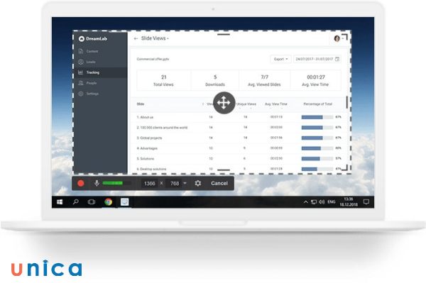 Free Cam là một phần mềm miễn phí và có giao diện người dùng thân thiện