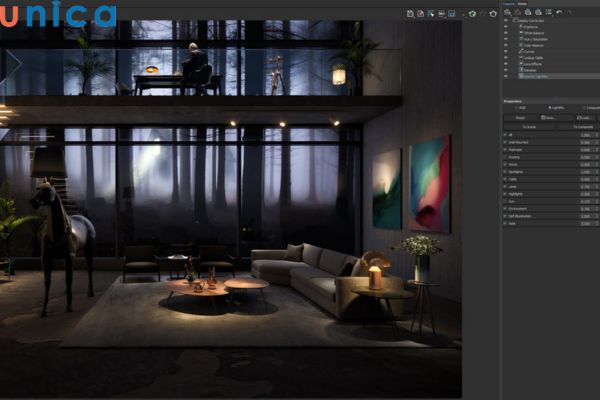 Chế độ kết xuất Interactive LightMix - điều chỉnh ánh sáng sau khi kết xuất hoàn tất