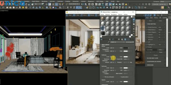 Môi trường của Corona Render chính là môi trường làm việc