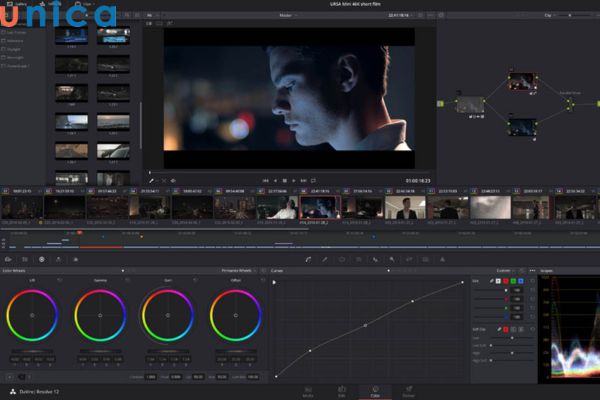 Giao diện phần mềm Davinci Resolve thân thiện với người dùng