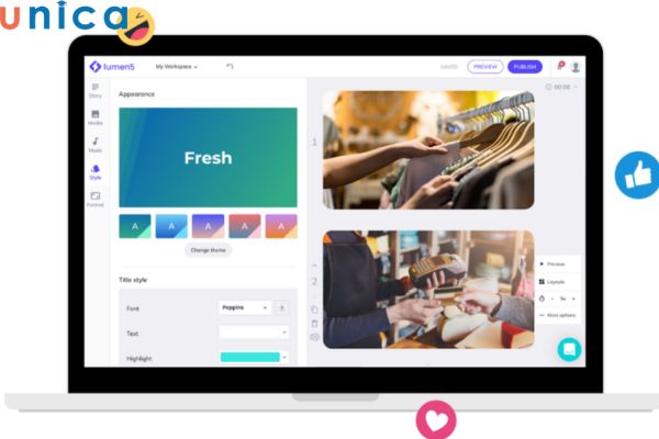 Lumen5 hỗ trợ người dùng dựng phim đơn giản