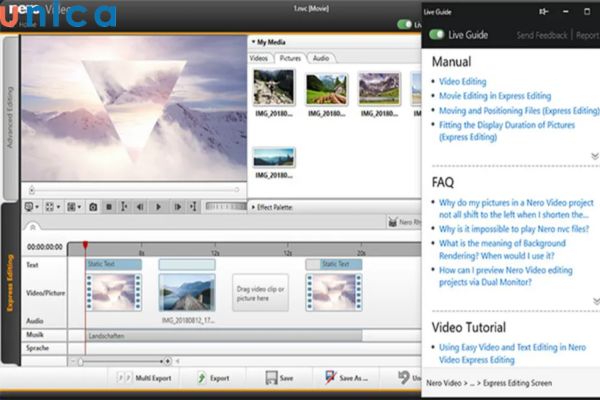 Nero Video hỗ trợ người dùng làm phim với đa dạng các hiệu ứng và công cụ mạnh mẽ