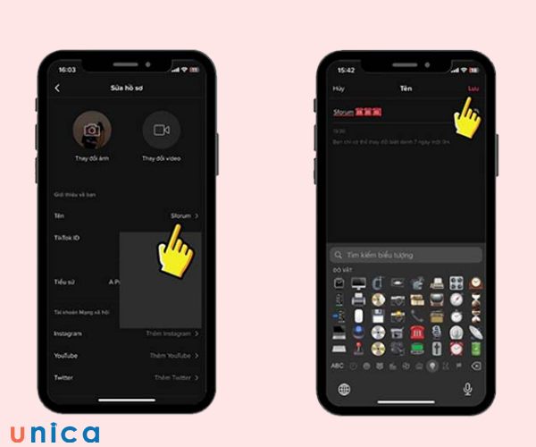 Đổi tên Tiktok có icon