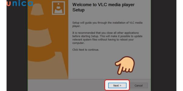 Chọn next để setup ứng dụng