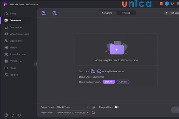 Mở ứng dụng Wondershare UniConverter để sử dụng
