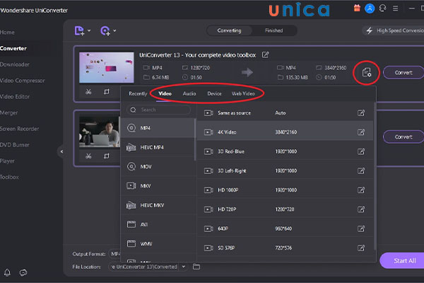 Tùy chỉnh chất lượng video đầu ra