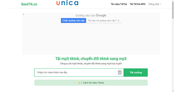 Truy cập vào web SaveTik.co