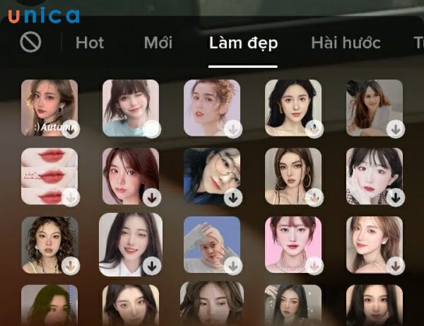 Chế độ làm đẹp trên Tiktok rất đa dạng
