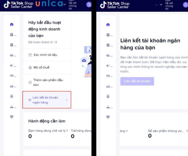 Thêm thông tin Liên kết tài khoản ngân hàng để hoàn tất đăng ký