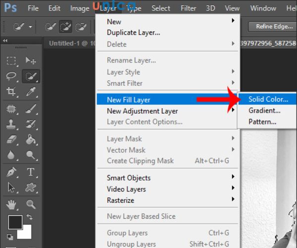 Chọn Solid Color => Color rồi ok là được