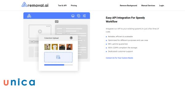 Removal.ai là một công cụ xóa phông nền ảnh online sử dụng trí tuệ nhân tạo để tách nền hình ảnh một cách chính xác và nhanh chóng