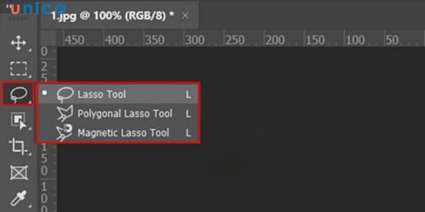 Giao diện công cụ Lasso Tool
