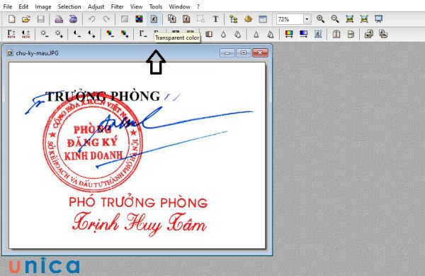 Mở hình ảnh có chứa con dấu trong Photoshop