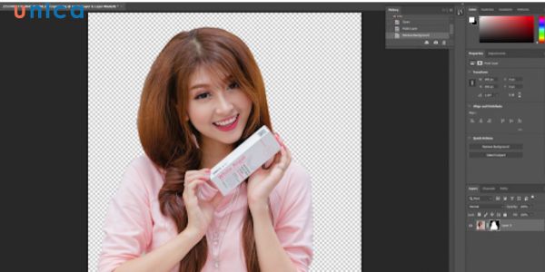 Đây là kết quả sau khi bạn tách nền Photoshop bằng công cụ Quick Action
