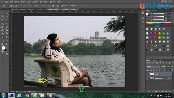 Nên tạo một lớp mới cho ảnh muốn ghép vào khung hình