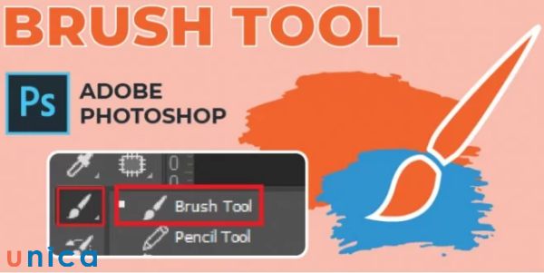 Công cụ Brush là công cụ vẽ chính trong Photoshop, cho phép bạn vẽ các nét màu có hình dạng và kích thước khác nhau