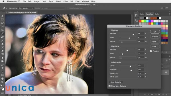 Sửa chữa hình ảnh thiếu sáng