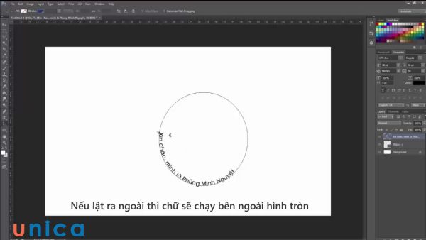 Sử dụng công cụ Pen để tạo chữ uốn cong