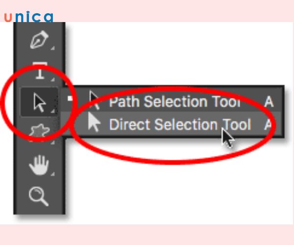 Direct Selection Tool cho phép bạn chọn và di chuyển các điểm nút và điểm điều khiển trên một đường cong