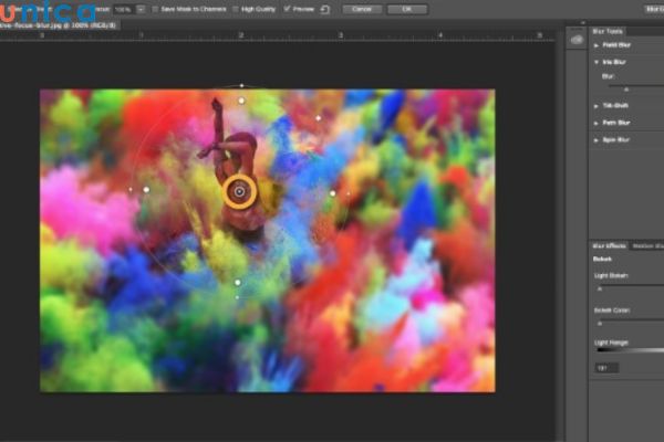 Hiệu ứng Surface Blur làm nhoè, tạo bề mặt mịn