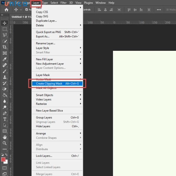 Nhấn chọn layer ảnh để lồng ảnh trong khung